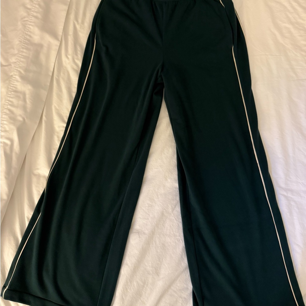 Varley Brushed Rib Wide Leg Pant, Green, S